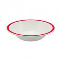 Red rimmed bowl