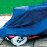 Scooter covered with a storage cover