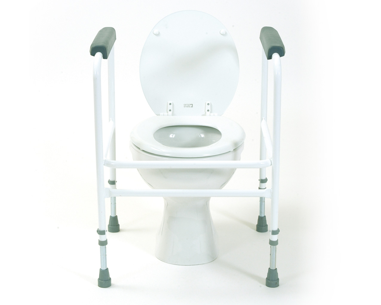 Adjustable Height Toilet Surround With Padded Arms