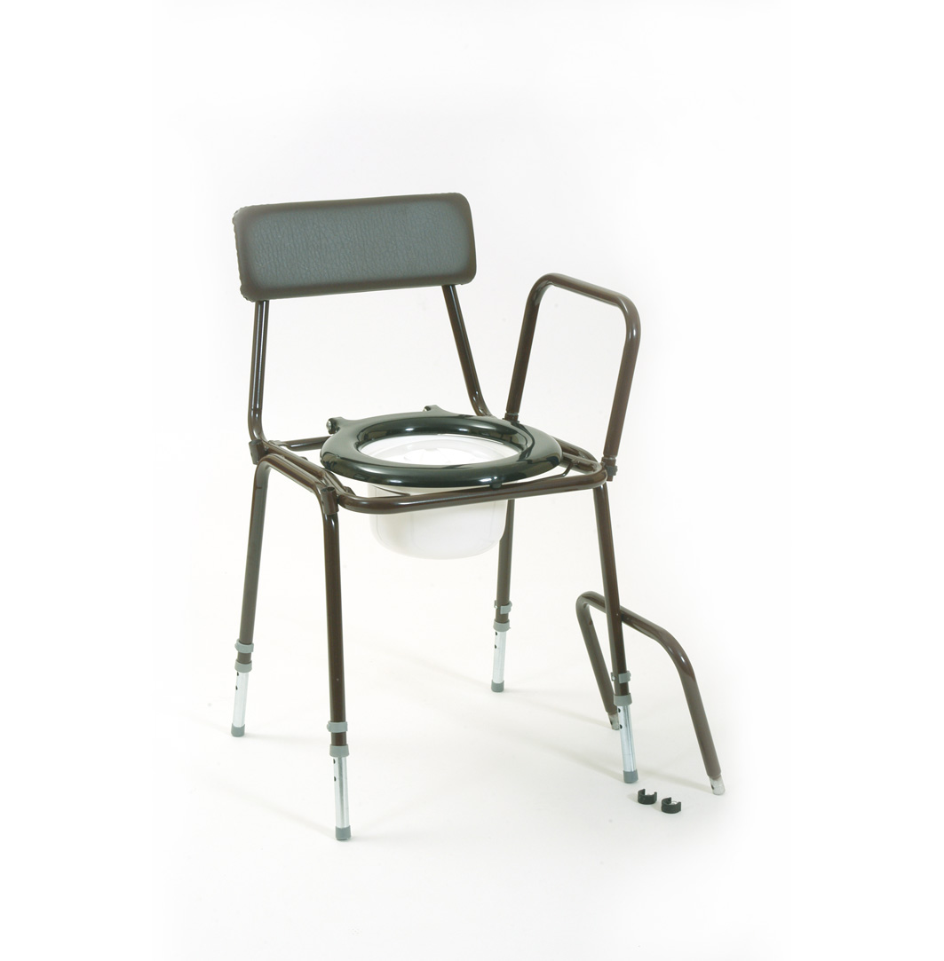 T58 - Adjustable Height And Detachable Arm Stackable Commode