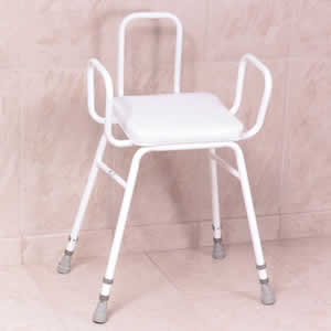 NRS Healthcare Malvern Perching Stool with Padded Back - Low 4