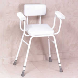 NRS Healthcare Malvern Perching Stool with Padded Back - Low 1