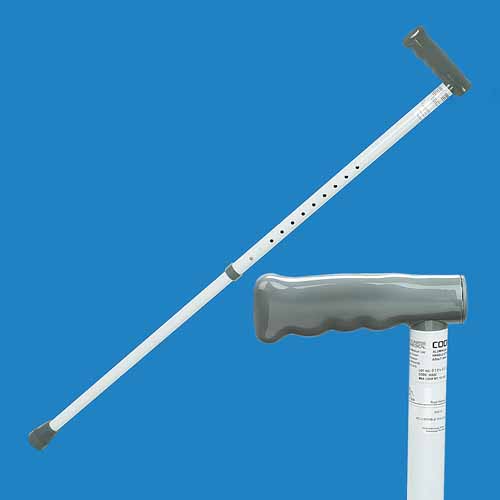 White Adjustable Aluminium Walking Stick