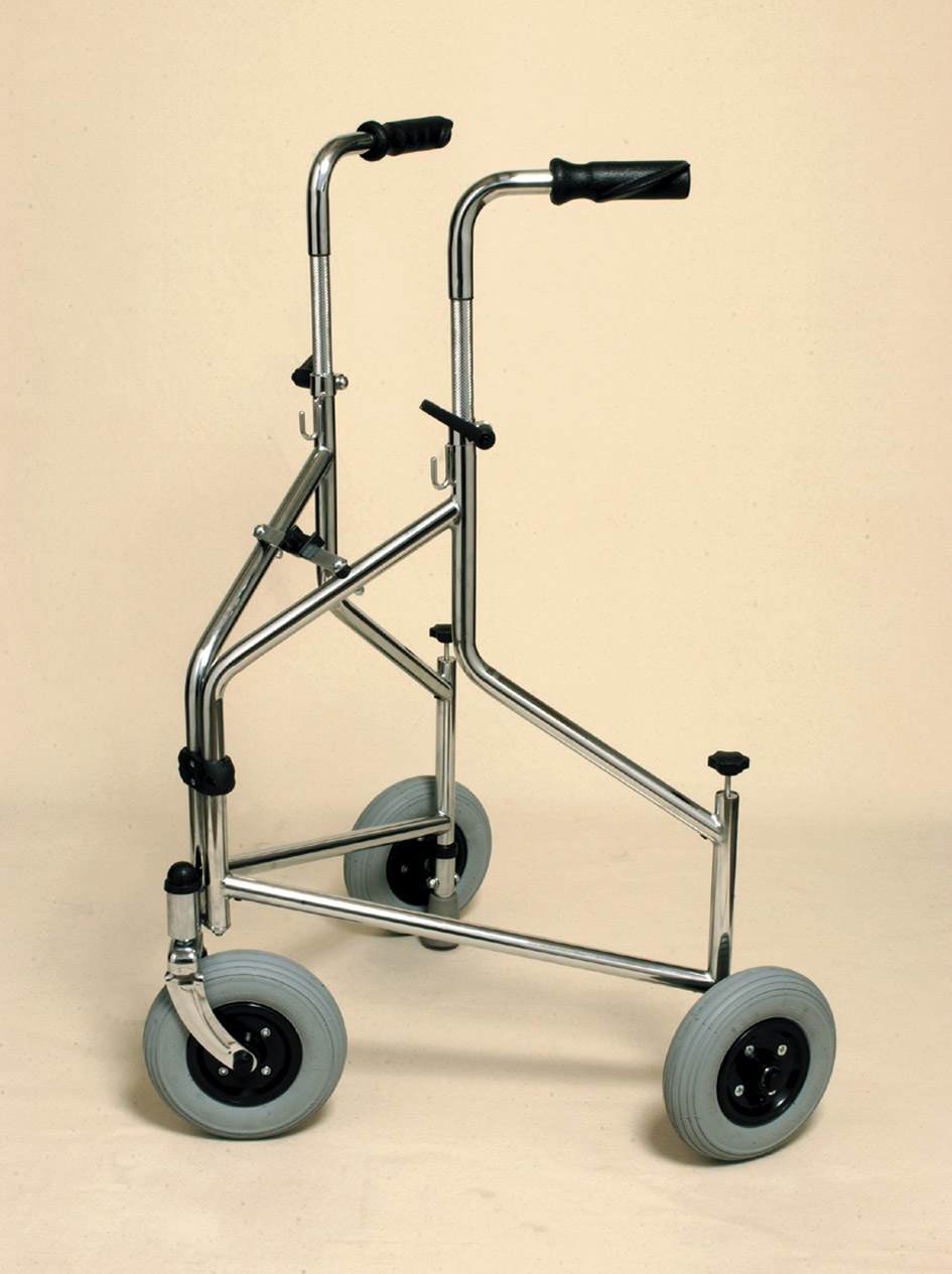 Folding Tri-wheeled Walker With Push Down Brakes