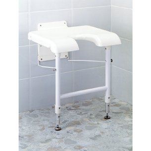 Wall Mounted Folding Shower Seat With Cut Out 2
