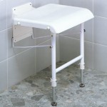 Wall Mounted Folding Shower Seat With Cut Out 1