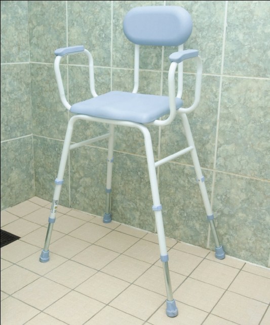 NRS Healthcare PU Moulded Perching Stool (with Arms + Back) 2