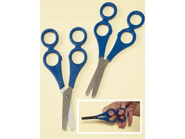 Vintage Dual Control 4 Finger School Student Training Scissors NEW NOS LEFTY 