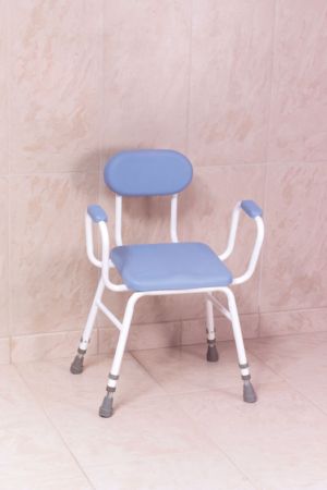 NRS Healthcare Deluxe Padded Perching Stool - Low 1