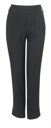 Ladies Side Opening Trousers With Easy Pull Zips & Elastic Waist 1