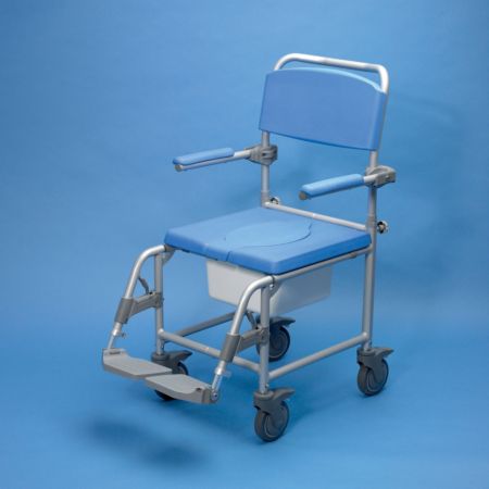 Wheeled Attendant Deluxe Shower Commode Chair 1