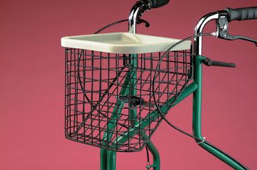 Large Basket And Tray For Three-wheeled Rollator