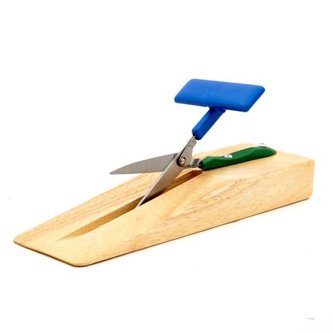 Mounted Table Top Scissors With Wooden Base