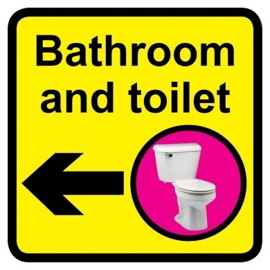 Square Bathroom And Toilet Sign 1