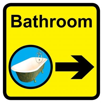 Square Bathroom Sign 1