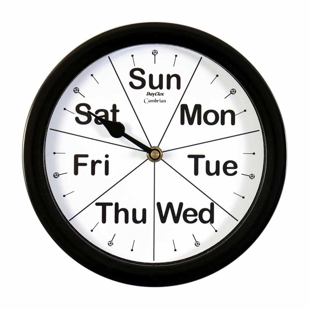 Clear Time Day-Date Wall Clock for Partially Sighted See The Time More Clearly 