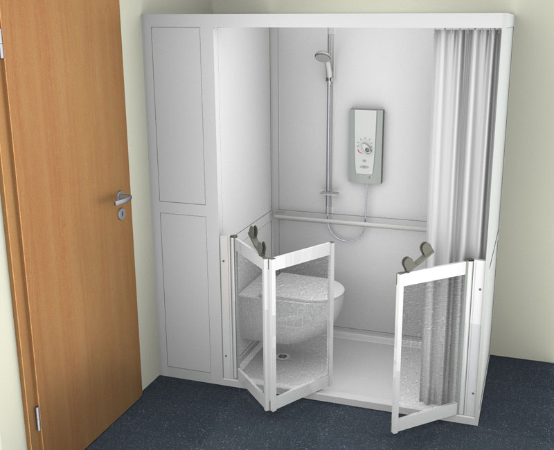 Contour Stepped Access Shower Cubicles With Wc 2