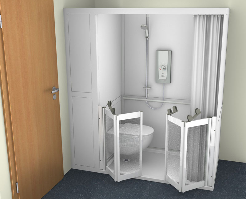 Contour Stepped Access Shower Cubicles With Wc 1