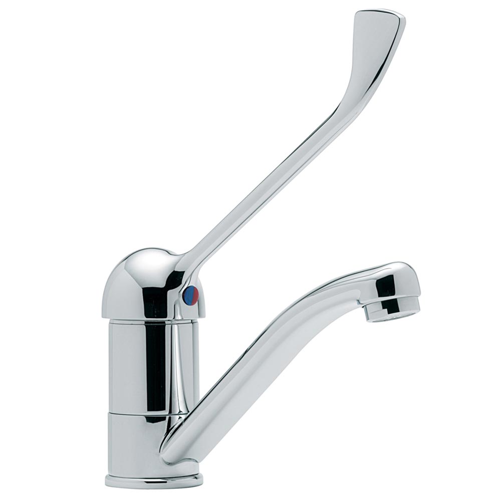 Modena Mono Basin Mixer Tap With Extended Lever And Swivel Spout 1