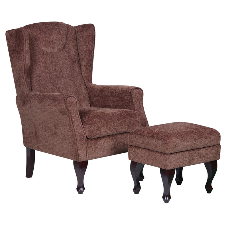 Mulberry Fireside Chair With Footstool 1