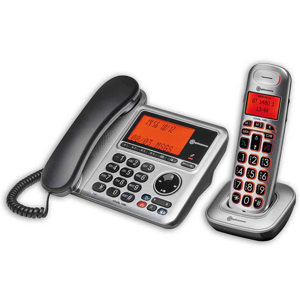 BigTel 1480 Desk and Cordless Phone Set 1