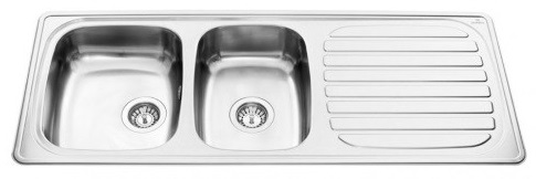 Granberg Shallow Bowl Kitchen Sinks With Drying Area