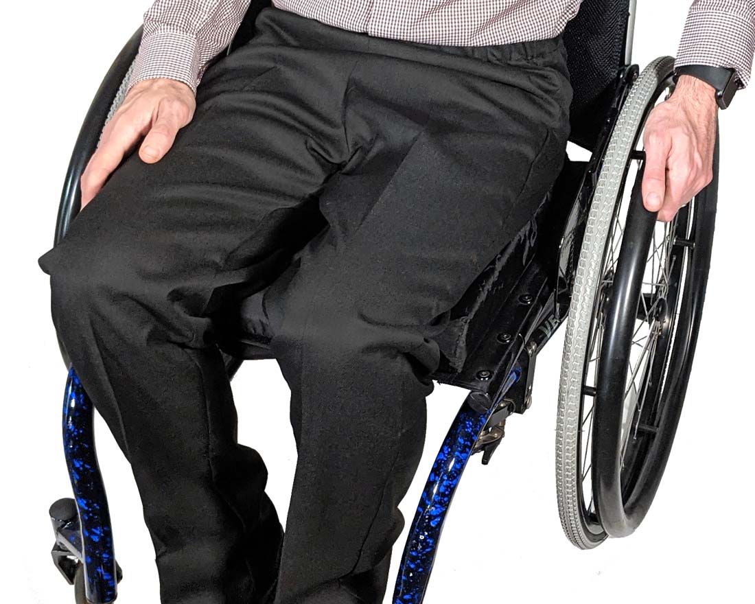 Mens Elasticated Waist Smart Wheelchair Trousers 1